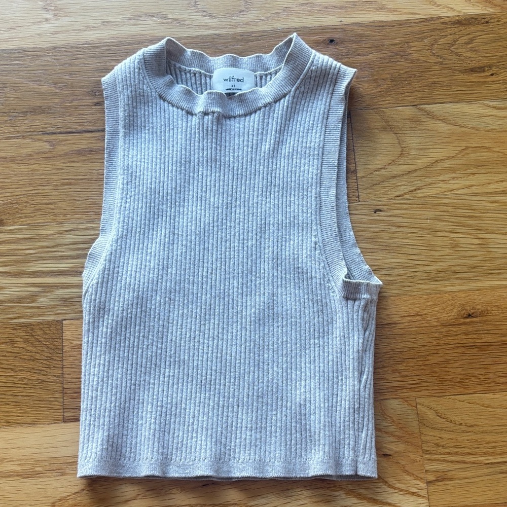 Wilfred Beige Ribbed Tank Top
